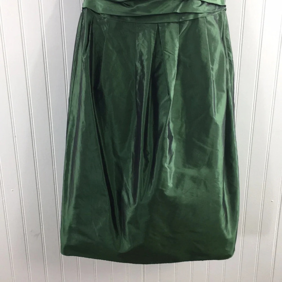 Vera Wang Green Pleated Bandage Wrap Silk Dress Womens 4 Sleeveless Bridesmaid - Picture 3 of 12